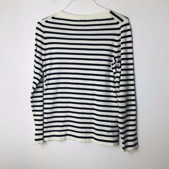 J Crew sweater women small stripe embroidered bird - Picture 7 of 10